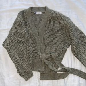 Zara Premium Knit Cardigan in Soft Green
